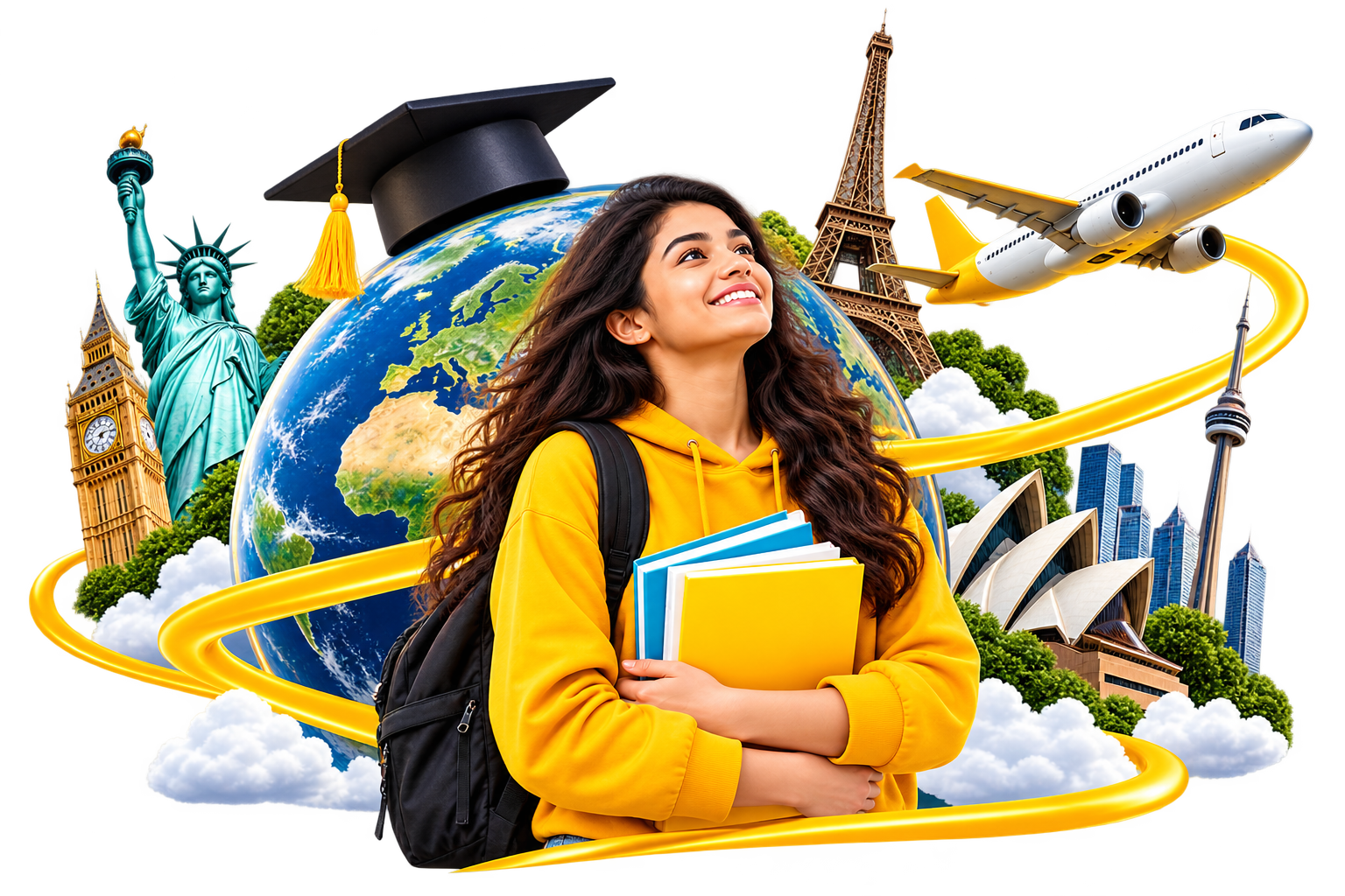 Student preparing for an international university education